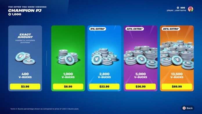Fortnite V-Bucks Exact Amounts Coming October 14 Fortnite V-Bucks Exact Amounts Coming October 14